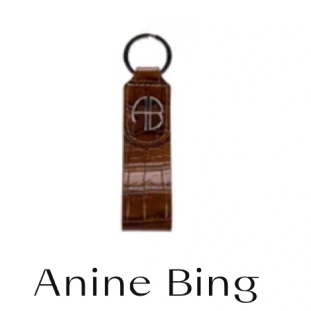 Anine Bing NWT Brown Croc-Embossed Key ring new in original box